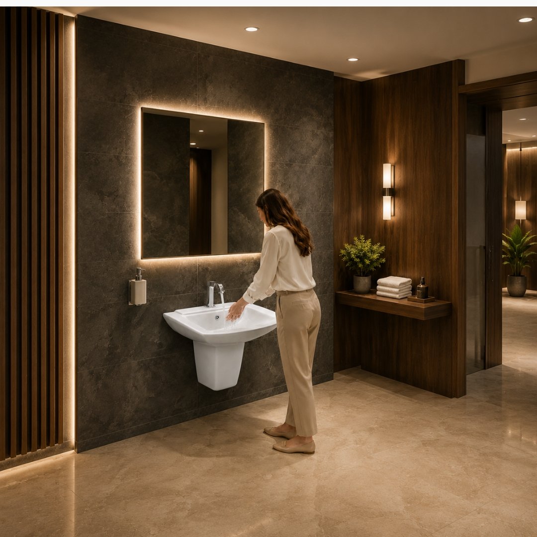 LAURET Washbasin with Pedestal Wash Basin - My Home Studio